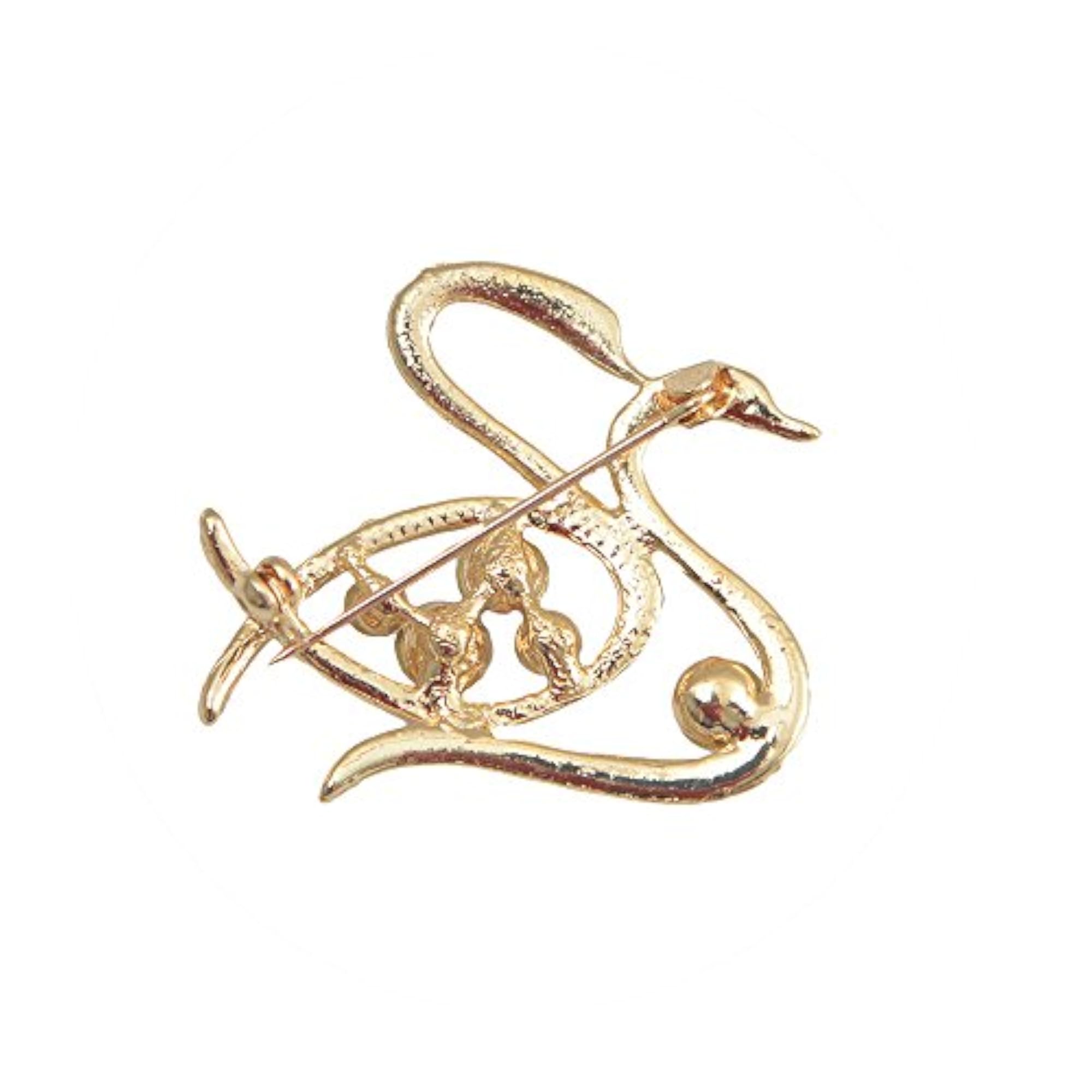 Elegant Flower Brooch Pin with Rhinestones