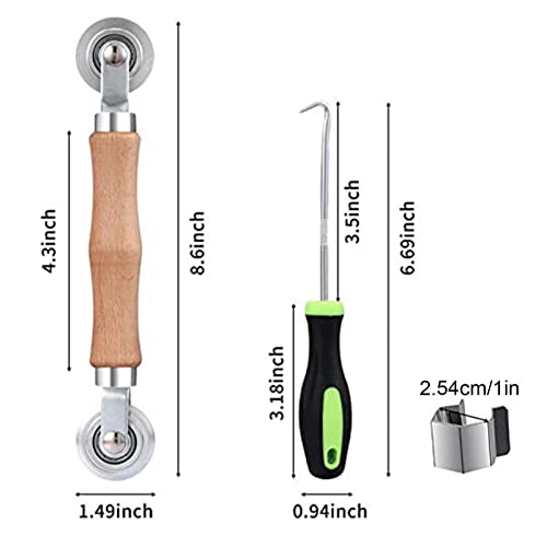 Kit de rolos de ferramentas de tela - Ferramenta Spline da Tela | Com gancho de remoção e 8 clipes d