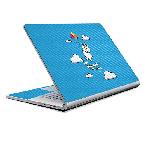 Image of MightySkins Carbon Fiber Skin for Microsoft Surface Book 2 13 inch (2017) - Unicorns Get Lifted,Protective, Durable Textured Carbon Fiber Finish,Easy to Apply, Remove,