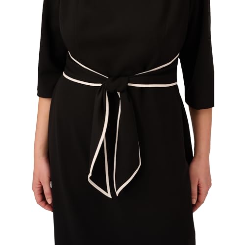 Image of Adrianna Papell Tipped Crepe Tie Dress