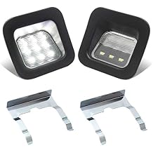 LED License Plate Lights with Metal Retainer Clips Compatible with 2003-2018 Dodge Ram 1500 2500 3500, 6000K White