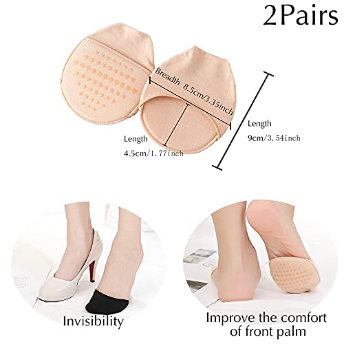 Ball of Foot Cushion Socks Seamless Toe Topper Socks Half Forefoot Socks Non-Slip Pain Relief Toe Half Socks2