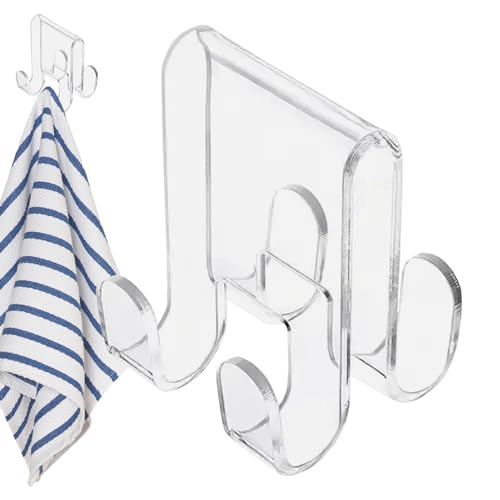 Fmzrbnih Ganchos para toallas de ducha de cristal - Ganchos de pared para el baño, herramienta de almacenamiento Punch-Frree | Ganchos multiusos para puerta de vidrio toallas, ganchos de baño para