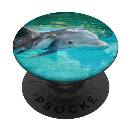 Cute Baby Dolphin Pop Socket Water Blue PopSockets Adhesive PopGrip
