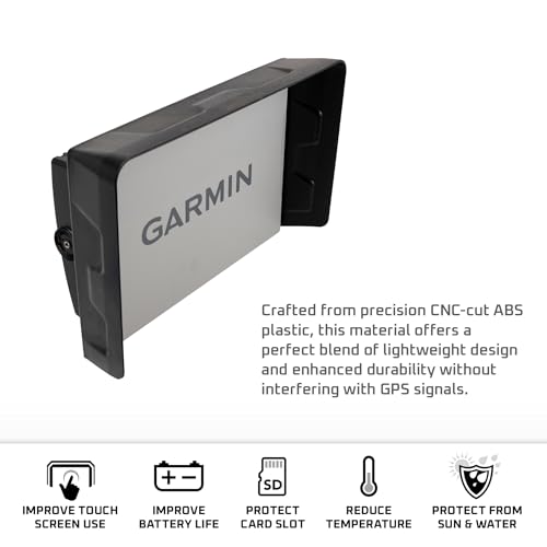 Image of BerleyPro Garmin Fish Finder Visor - Sun Cover & Glare Reduction - Fits Echomap UHD /UHD2 /Ultra, GPSMAP, Striker, Echomap Chirp & More - CNC Machined ASA Plastic