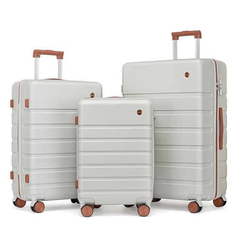 Hulsin Luggage Set, 3 Piece, Hardside Suitcase with TSA Lock