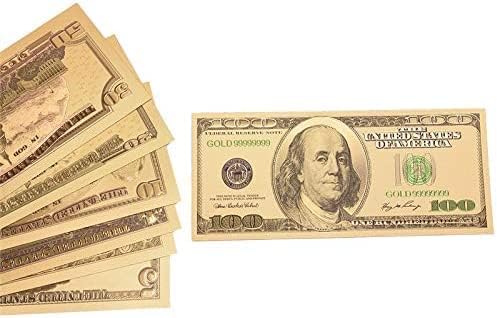 USA President 1/2/5/10/20/50/100 Dollar Bill Banknote, 24k Gold Coated Legacy Limited Edition Chief Executive Banknote Bill Great Gift for Coin Currency Collectors and Republican (70 Pack)
