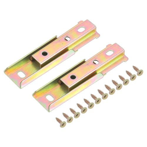 uxcell Sectional Couch Connectors, 2Pcs Sofa Connector Furniture Sofa Latch, Sofa Slider, Bed Frame Accessories Sofa Fixing Bolt, Interlocking Sofa Connector Bracket 95mm, Color Zinc