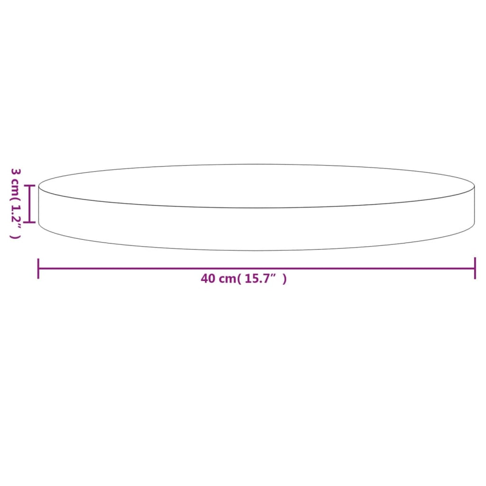 Tablero de Mesa Redondo Madera tableros de Madera tablones de Madera Exterior Maciza de Pino Ø40x3 cm