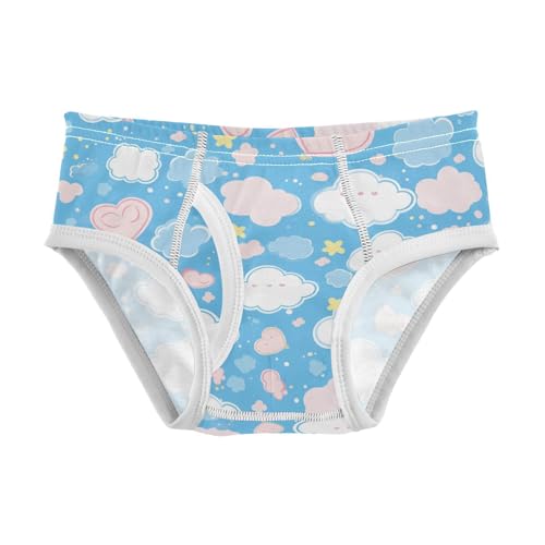 KLL Clouds on Blue Background Boys Toddler Soft Underwear Briefs Cute Children Undies