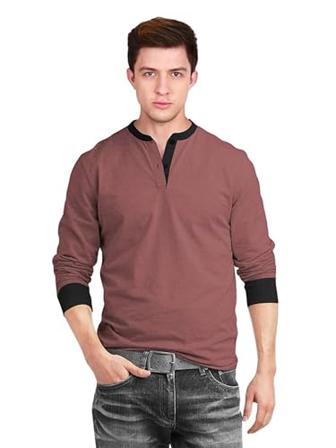 Image of fanideaz Men's Cotton Full Sleeve Henley T Shirts for Men