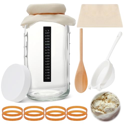 Honeydak 8 Pcs Complete Kefir Starter Kit Kombucha Fermenter Kit