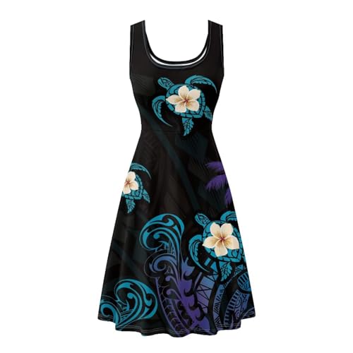 Image of Dreaweet Casual Sleeveless Dresses for Women Girls, Round Neck Tank Dresses with Pockets Summer Sundress Size XS-4XL