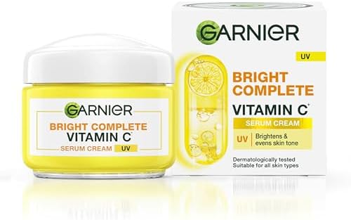 Garnier Skin Naturals Bright Complete Vitamin C Serum UV Cream, Vitamin C Day Cream for Sun Protection and Skin Brightening - Suitable For all Skin Types, 45g