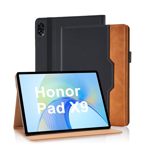 Vkooer Hülle für Honor Pad X9 11.5 Zoll 2023 Premium PU Leder Geschäfts Schutzhülle Tasche Cover Hülle mit Multi-Winkel Standfunktion Ruhen/Wecken für Honor Pad X9 11.5 Zoll, Schwarz