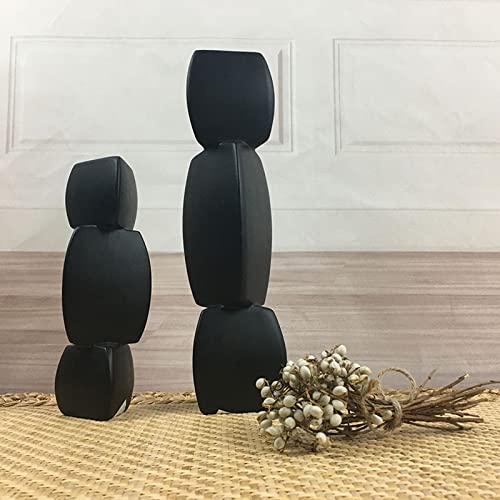 Vase blanc et noir moderne abstrait en céramique pour centre de table de salon élégant L