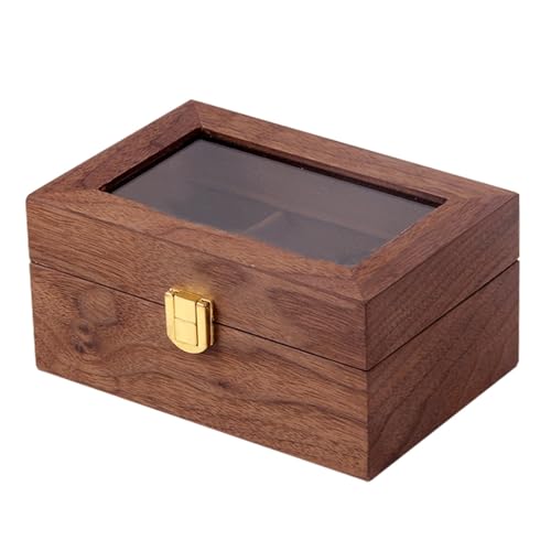 Boîte montre en bois marron coffret de rangement solide et vitrine d'exposition ORFOFE