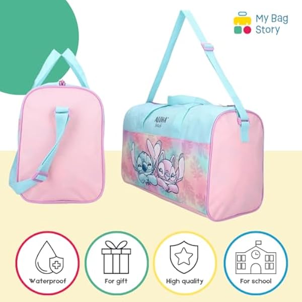 mybagstory — Спортивная сумка для девочек — Stitch — Детям — Школа — Детский сад — Размер 40 см — Регулируемый ремень — Идея для подарка