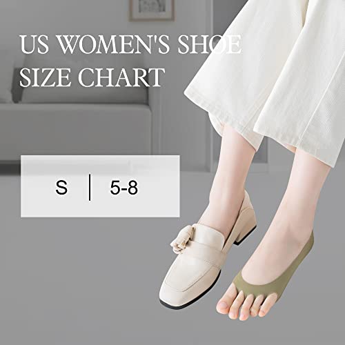 Womens Peep Toe Socks 9 Pairs No Show Ice Silk Open Toe Socks Breathable Invisible Socks Non Slip For Flats High Heels Summer,Multicolor #TOP4