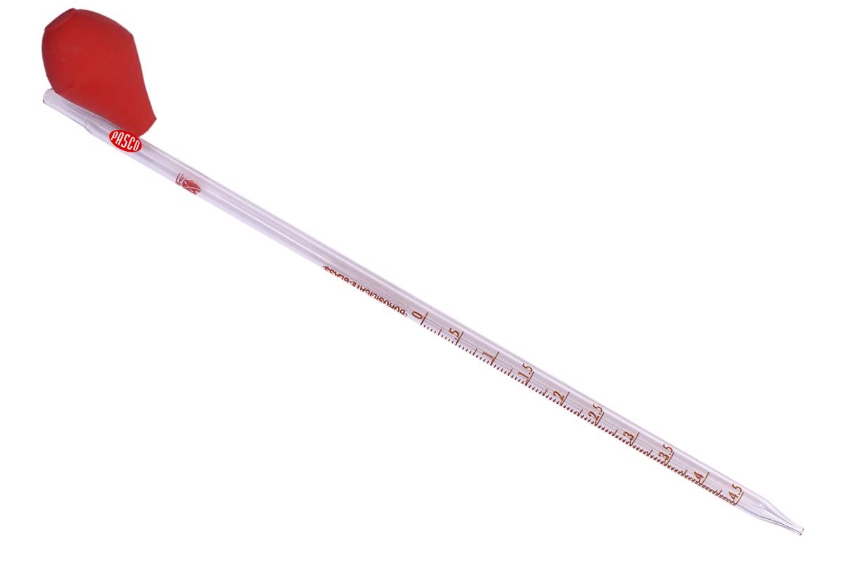 Pasco Borosilicate Glass Pipette With Rubber Bulb(5ml) Class B