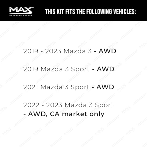 Image of MAX Advanced Brakes - Front Brake Kit For 2019-2023 Mazda 3 (AWD), Mazda 3 Sport (AWD)| Carbon Ceramic Brake and Rotor Kit| Cross-Drilled Brake Rotors