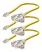 DEWENWILS 2 FT 12/3 Gauge Indoor/Outdoor Tri-Tap Extension Cord Splitter, STW 15 Amp Yellow Outer Jacket Contractor Grade Heavy Duty Power Cable with LED Lighted Plug, UL Listed, Pack of 3
