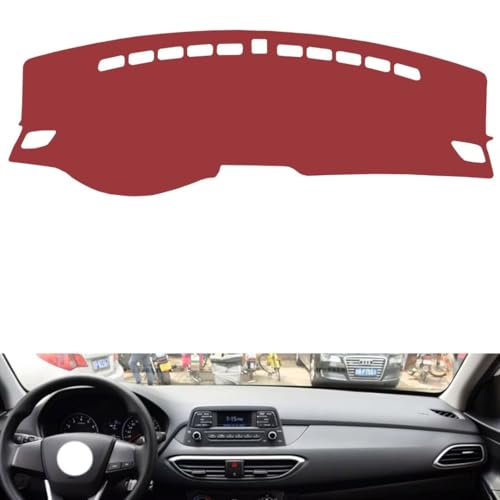 Leather Dash Board Cover mat Compatible with HyundaiHyundai CELESTA 2017-2020，Anti-Slip,Sun Protection Dashboard Cover-red