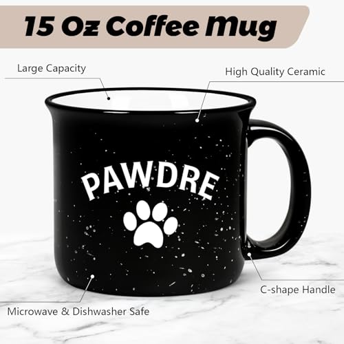 Taza Dog Dad Fathers Day 15 Oz Porcelana Negra miniatura 7