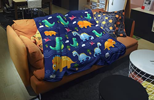 Soft Cartoon Kids Dinosaur Big Blankets For Boys Girls Twin Blanket For Bed, Fluffy Flannel Kids Dinosaur Throw Blankets For Toddlers Kids, Fleece Dino Blankets For Boys Bed 60X80 Personalized Gift #TOP4