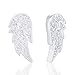 Orrous & Co. Legacy Collection Women's 18K White Gold Plated Cubic Zirconia Angel Wings Stud Earrings, One Size