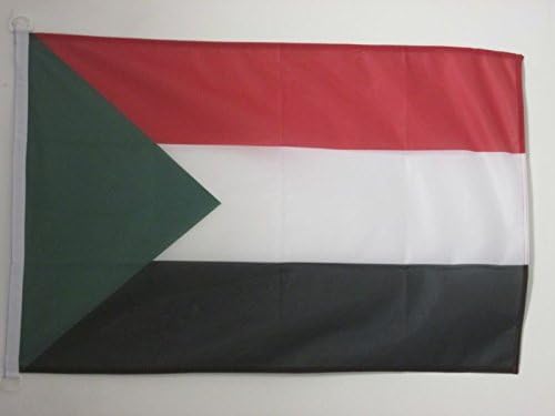 AZ FLAG, Sudan Flag, 2x3 Ft, For Outdoor, Sudanese Banner Knitted Polyester with Two Plastic Rings, Fade Resistant