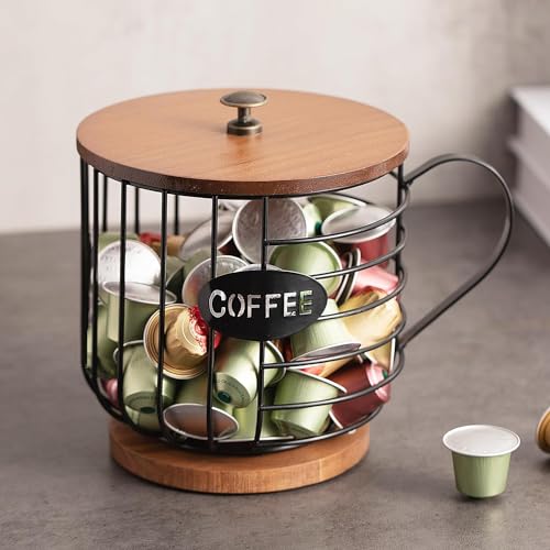 MEETOZ Coffee Pod Holders for Counter - Coffee Filter Holder with Lid