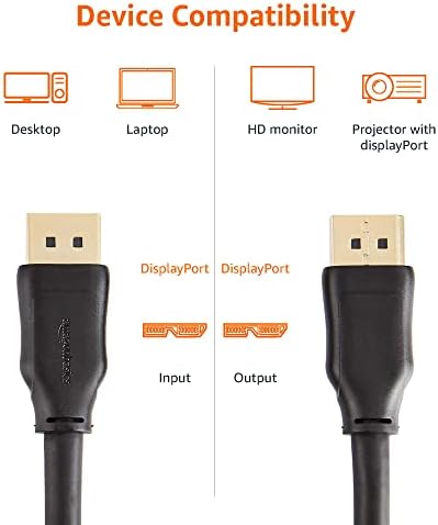 Amazon Basics DisplayPort to DisplayPort Cable - 15 Feet