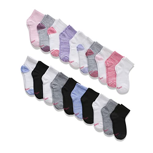 Hanes Big Girls Boys, Super Value 20-Pair Socks, Show Multi-Packs, Ankle-Wh/Blk/Orange/Grn/Blue, Medium #TOP1
