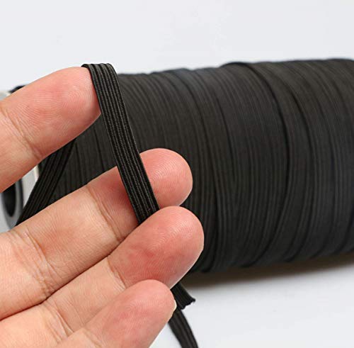 Abbaoww 144 Yard 3/8 Inch Black Braided Elastic, Springy Stretch Braided Elastic Cord Elastic Band For Sewing #TOP2