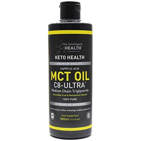 MCT Oil C8-Ultra 500ml - from Coconut Oil with Caprylic Acid | Helpful for Keto Diet, Ketones Supplement & More | Paleo, Vegan Friendly & Gluten Free | Coconut Aminos Cover
