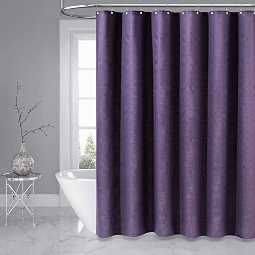 Rideau de douche extra long 183x243 cm gaufré violet - 6