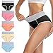 wirarpa Women's Cotton Underwear High Waist Briefs Ladies Soft Breathable Panties Full Coverage Underpants 5 Pack Large
