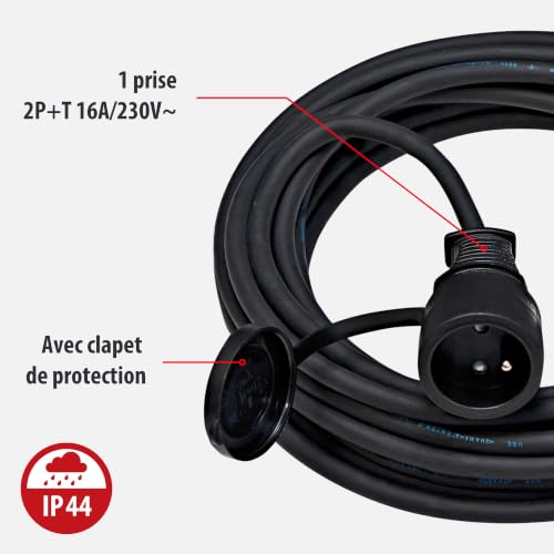 Brennenstuhl Rallonge prolongateur électrique, 10m H07RN-F 3G2,5, Noire – vue 2