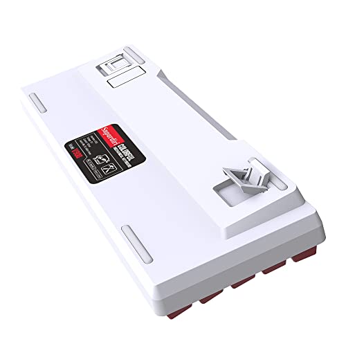 Image of Snpurdiri Wired 60% Mechanical Gaming Keyboard (Red-White, Red Switches) | White LED Backlit Ultra-Compact Mini Office Keyboard for Windows Laptop PC Mac