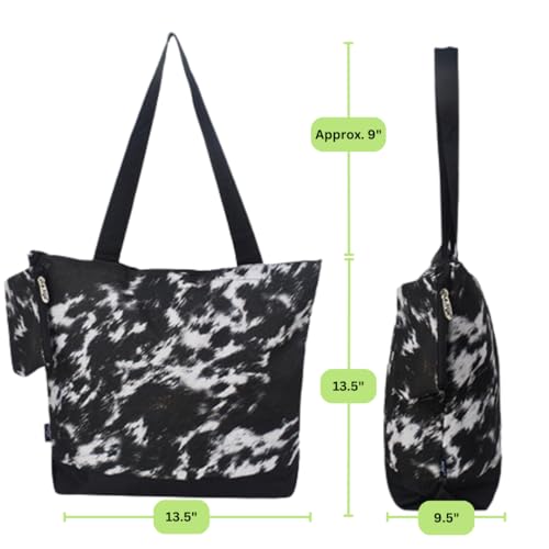 Image of NGIL Medium Top Zipper Closure Canvas Tote Bag with Attached Matching Coin Purse For Moms and Nurses