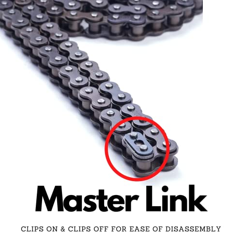 420 Motorcycle Chain - 420 Standard Drive Chain For 110Cc 125Cc Go Kart Mini Bike Dirt Pit Bicycle Atvs Quad Scooter, 59" Roller Sprocket Total 132 Links With 2 Master Links + Chain Breaker #TOP1