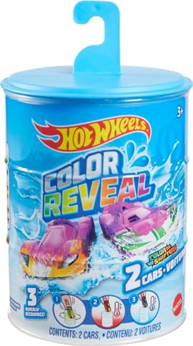 Hot Wheels 2 Toy Cars, Colour Reveal Toy Vehicles in 1:64 Scale, Includes 2 Colour Shifters, 3 Reveals in Hot and Cold Water, Cars for Kids Ages 3 and Up, Styles May Vary, GYP13 - Image 7