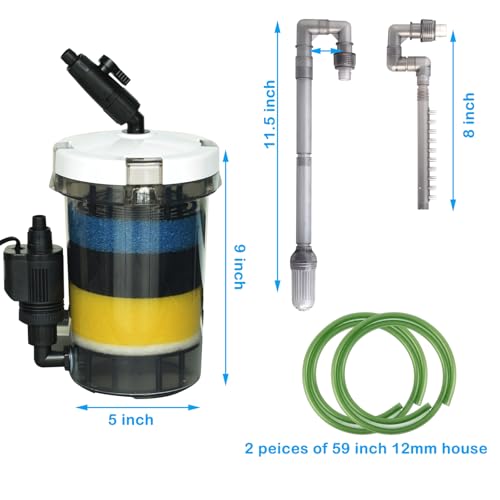 MUZIBAMA 105GPH Canister Filter, External Aquarium Filter Ultra-Quiet Water Circulation Cleaning Machine with Water Pump, 4 Layer Filtration for Fish Tanks and Aquariums Up to 75 Gallons - Thumbnail 6