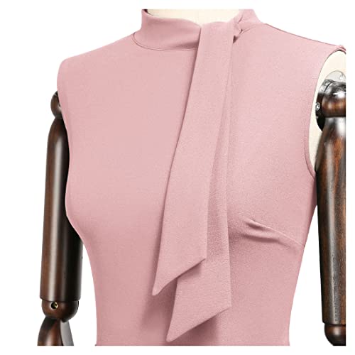 Image of Miusol Women's Retro 1950s Style Half Collar Ruffle Cocktail Pencil Dress