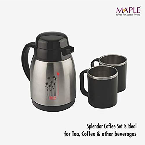 Image of Maple Trellis Splendor 400 Stainless Steel Coffee Gift Set-(Flask and Individual Cups)