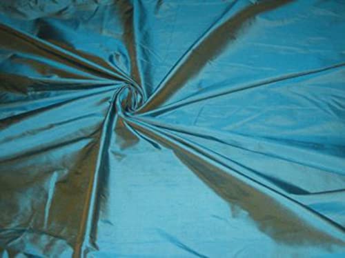 Silk Dupioni bleu turquoise irisé de 137 cm pour haute couture
