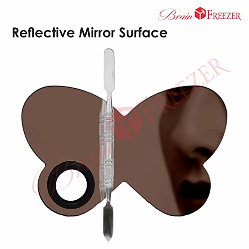 Image of Brain Freezer Shiny Makeup Palette With Stainless Steel Butterfly Shape Spatula, Rose Golden 100 g