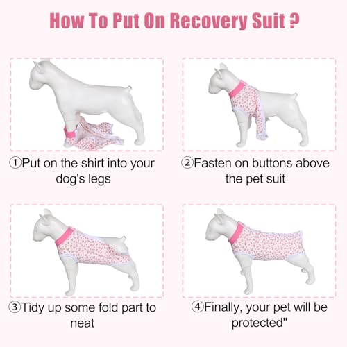 Image of FEimaX Dog Surgery Recovery Suit Female and Male Spay with Pee Hole, Pet Body Suits for Puppy After Spayed, Neuter Surgical Onesie for Small and Medium Dogs Cats, Alternative Bandages E-Collar & Cone