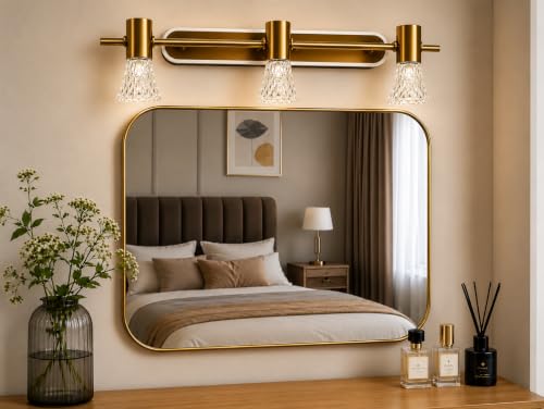 Image of FILLISKA 3 in 1 Double Wall spot /Picture /Display /Mirror Light with Adjustable Head and Colour Changing Function (18 Watt Luxurious Gold-047B)